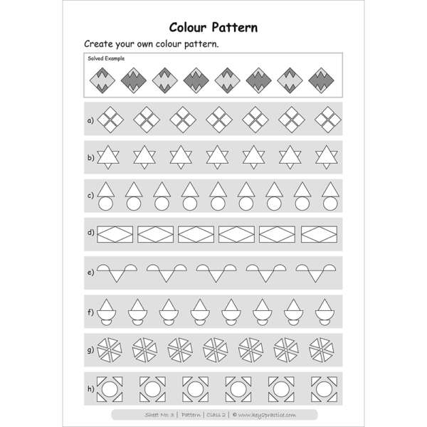 Pattern (colour pattern) maths practice workbooks