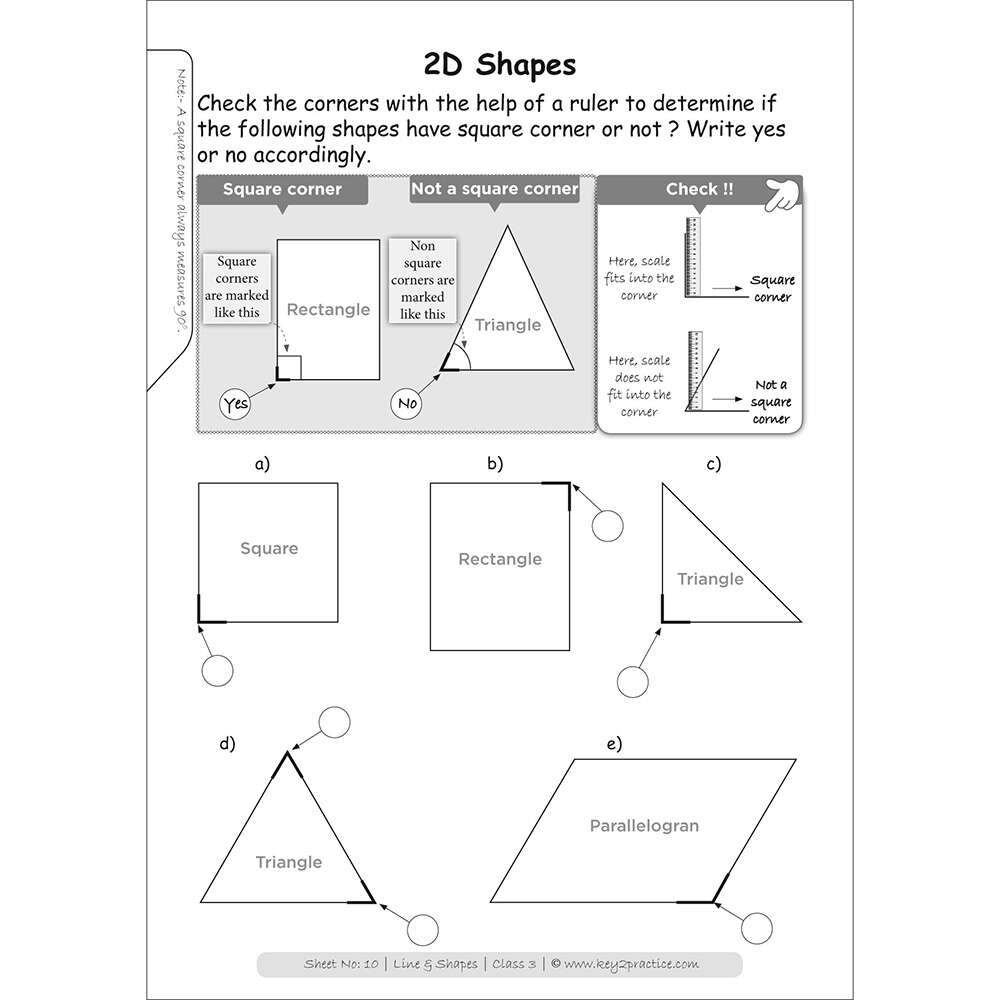 Lines　and　Based　Shapes　Activity　Worksheets　Key2practice　Class　Maths