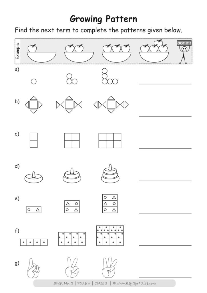 Maths Patterns Worksheets Grade 3 Key2practice Workbooks