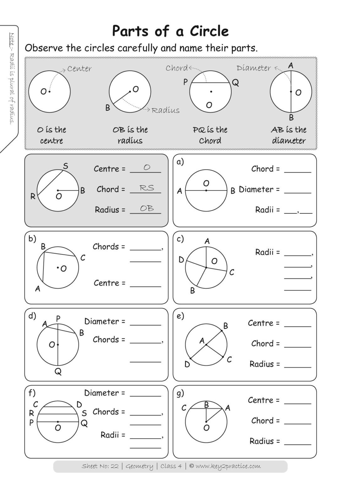 Grade 4 'Geometry' worksheets I Maths - key2practice Workbooks