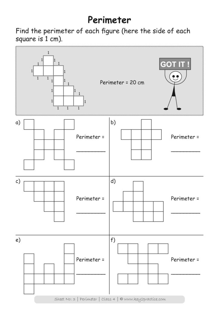 Maths Worksheets Grade 4 Perimeter - key2practice Workbooks