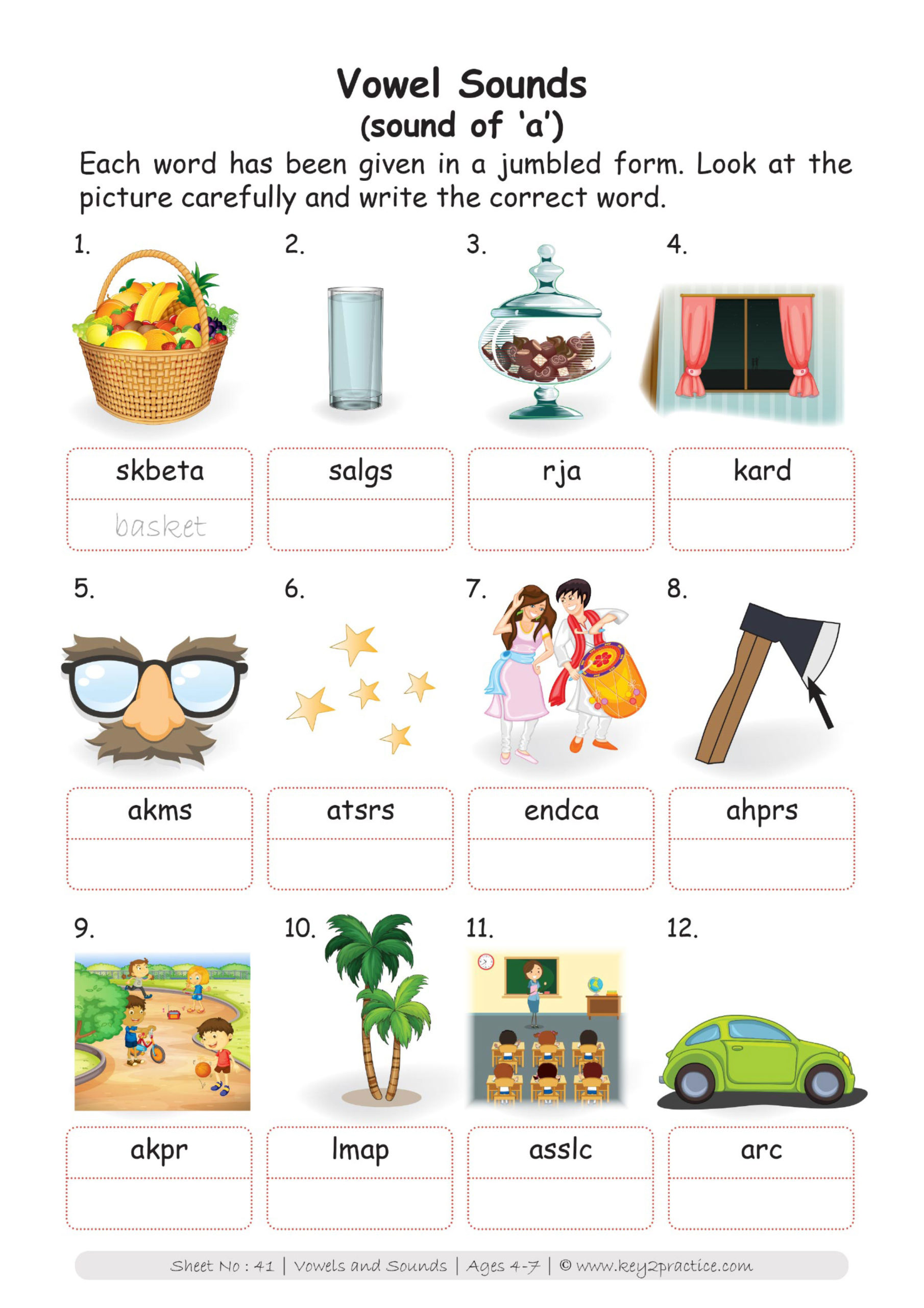 short vowel sounds worksheets for grade 1