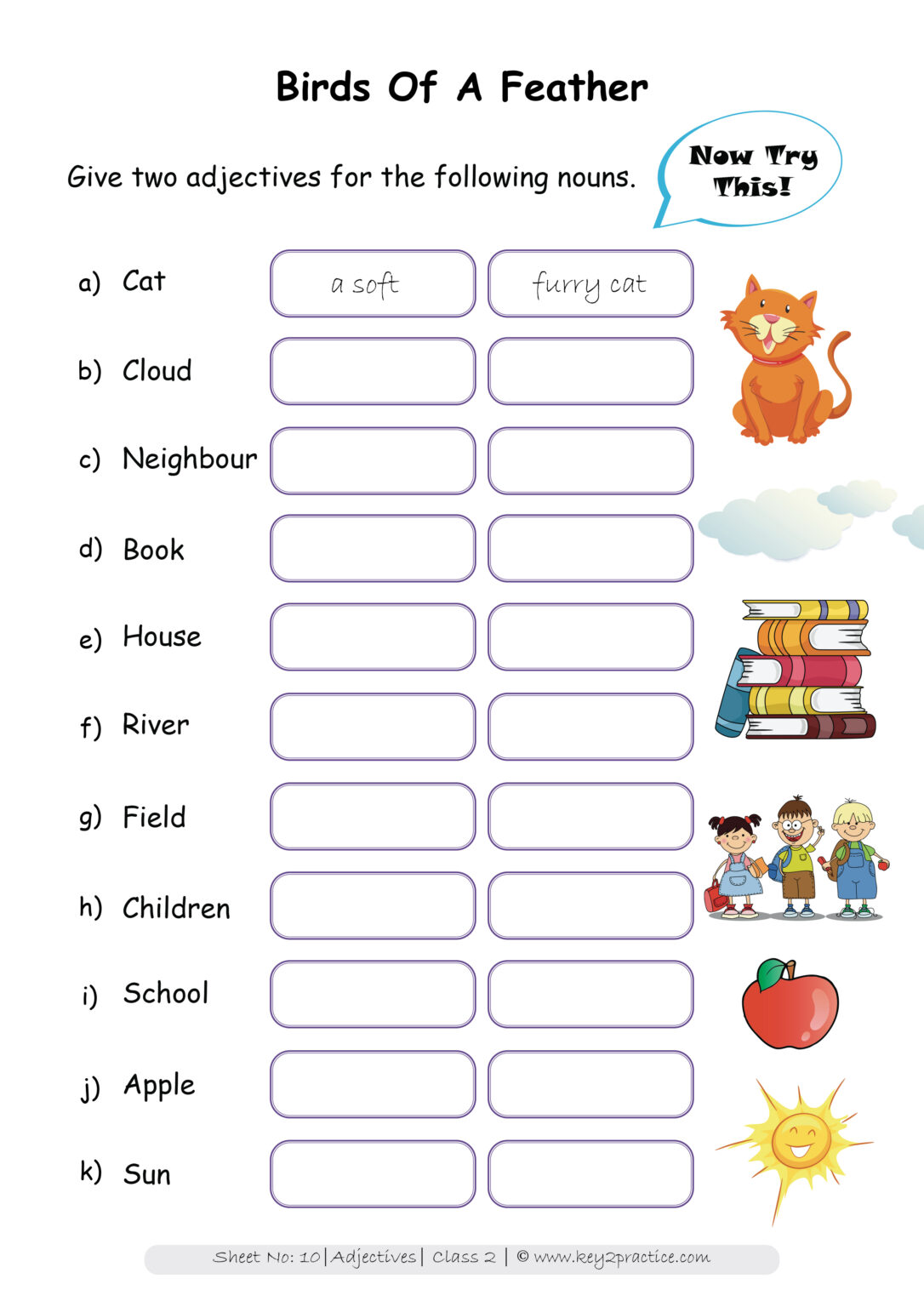 Adjective Worksheets For Second Graders